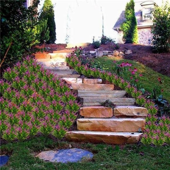 Artificial Outdoor Plant Flowers 8pcs Faux Plastic Plant Fake Flower UVResistant - Picture 7 of 7